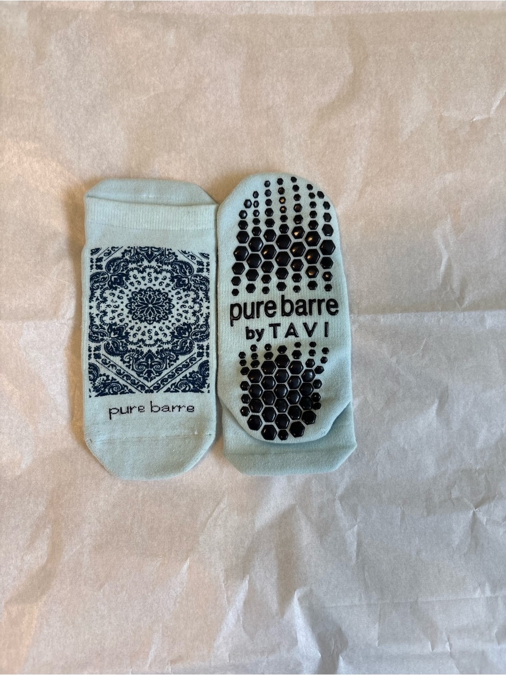 Pure Barre Light Blue Grip Ballet Socks size S